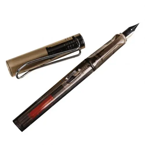 Transparent Black Студенческая авторучка для каллиграфии, ручка для гладкого письма, дополнительный тонкий наконечник, рождественский подарок, школьный офисный подарок - Цвет: Transparent Black