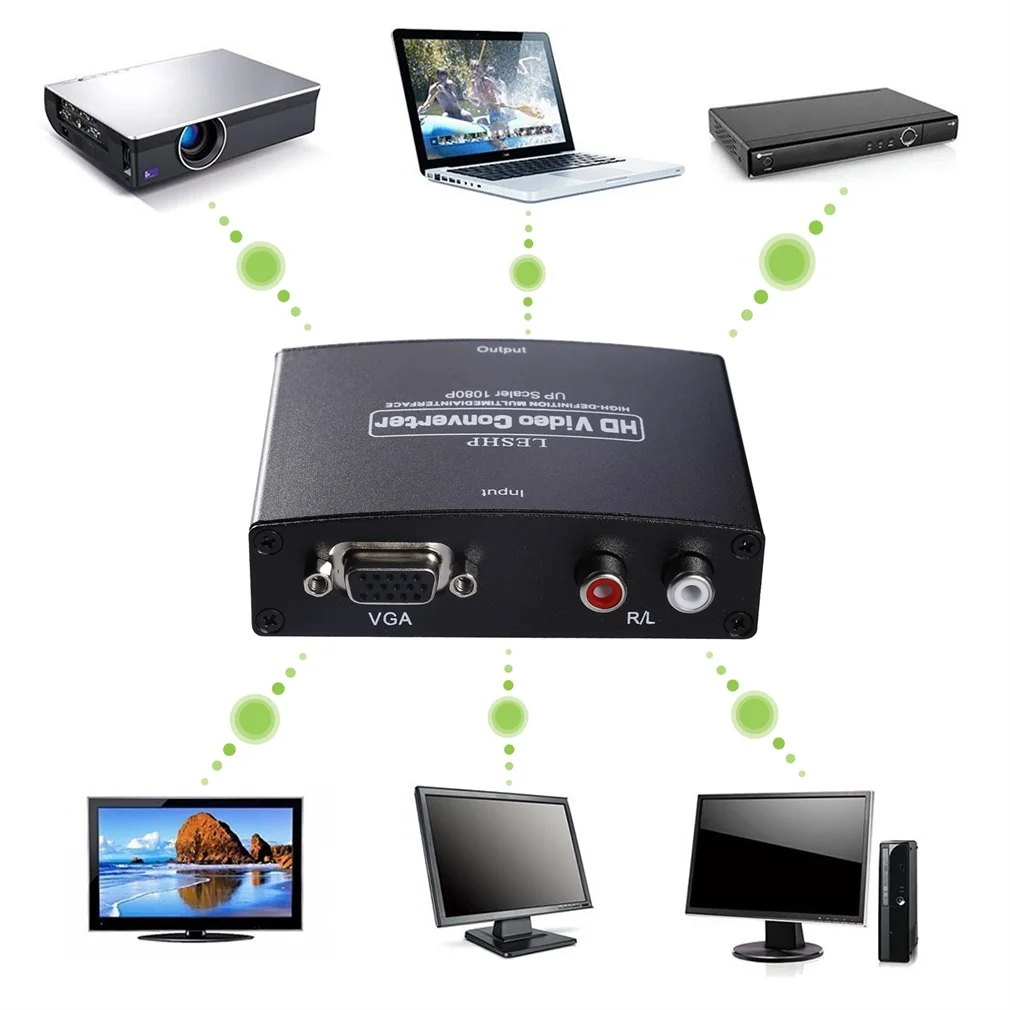 

1080P VGA с 3,5 мм стерео аудио в HDMI-совместимый 1080p преобразователь адаптер для ТВ ноутбука ПК DVD плееров