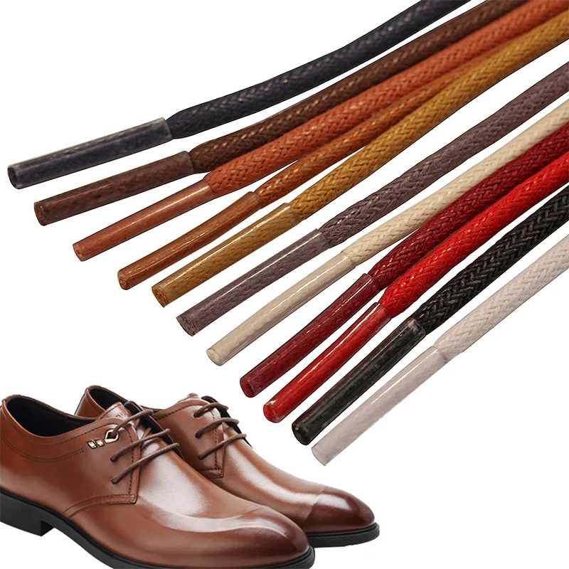 

1 Pair 80/100/120cm Waxed Round Shoelaces Martin Boots Sneakers Leather Shoes Laces Unisex 3mm Cotton Luxury Laces 11 Colors