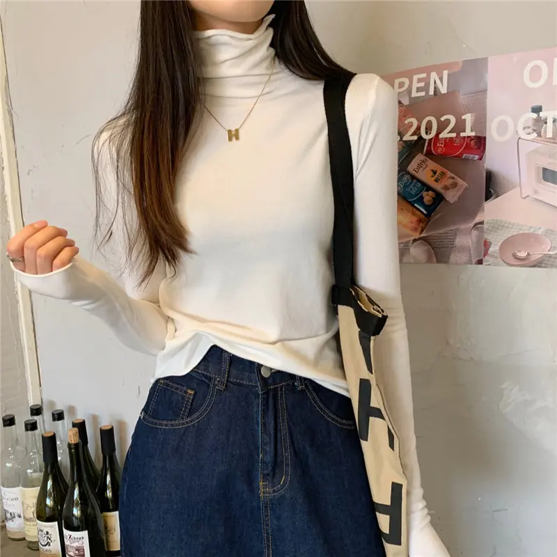 

T-shirts Women Long Sleeve Thin V-neck Knitting Ladies Outerwear Striped Loose Leisure Retro Simple Buttons Teen Tops Female