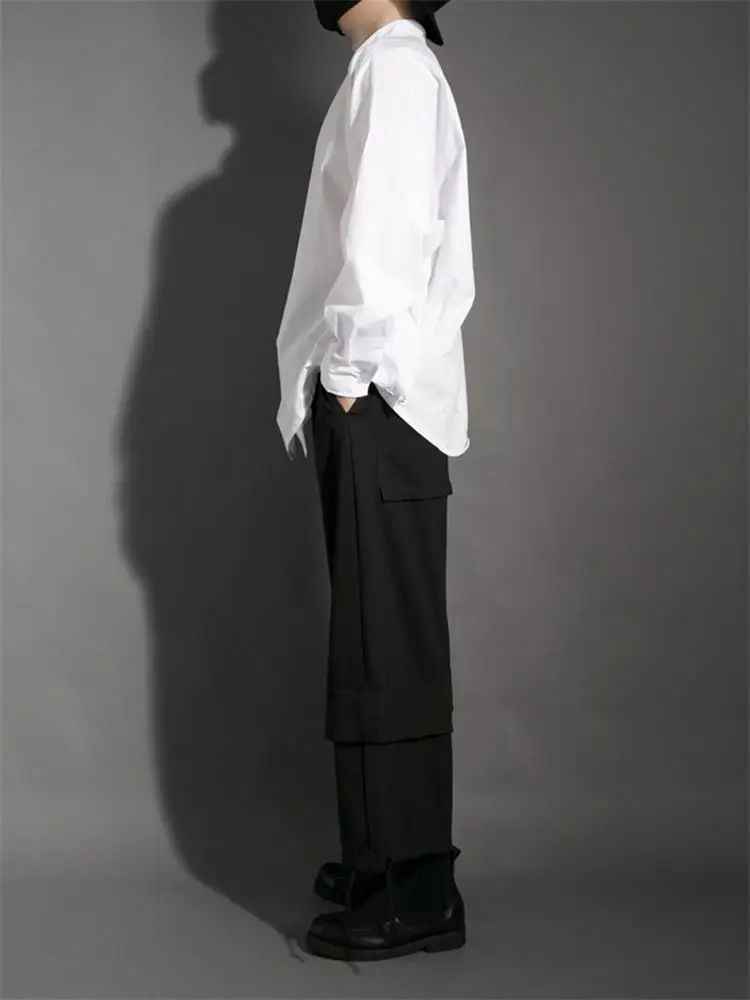 Men's Long Sleeve Shirt Spring And Autumn New Pure Color Classic Korean Boutique Daily Leisure Loose Large Shirt