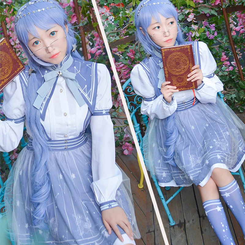 

Anime Cosplay Star Collection Lolita Dress Halloween Cosplay Costume Performance Clothing and Wig Cute Girl