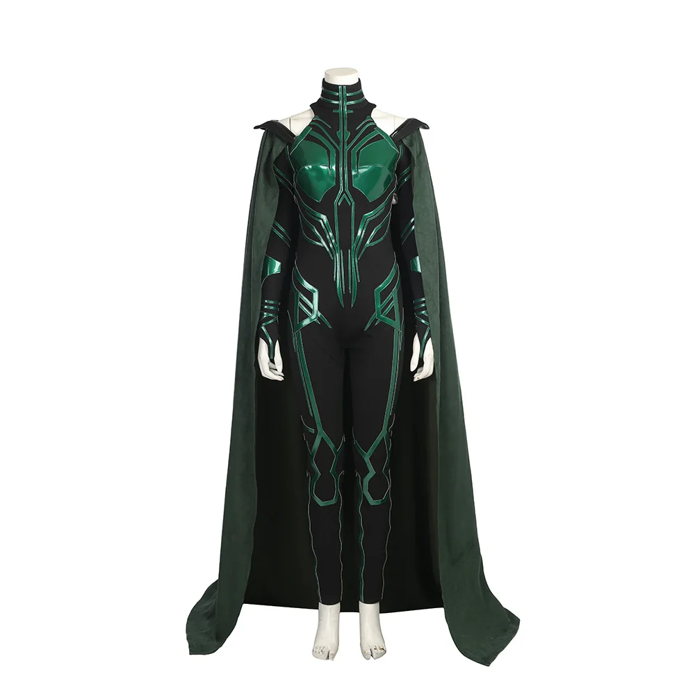 Hela костюм для косплея Тор Ragnarok Hela косплей для взрослых женщин необычный плащ-комбинезон для Хэллоуина на заказ COSPLAYONSEN - Цвет: Set without shoes