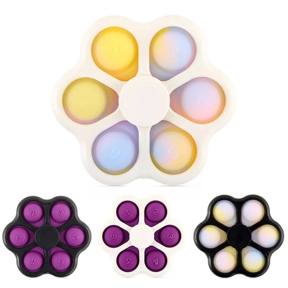 

Silicone Stress Relief Toy Dimple Spinner Push Bubble Sensory Toy Autism Anti-stress Decompression Toys For Adult