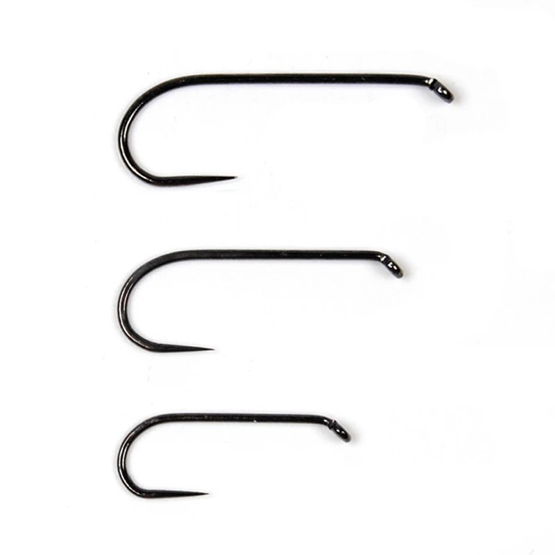 25 шт./лот Премиум барблс муха связывая Нимфа крюк Стример Летать крючки черный