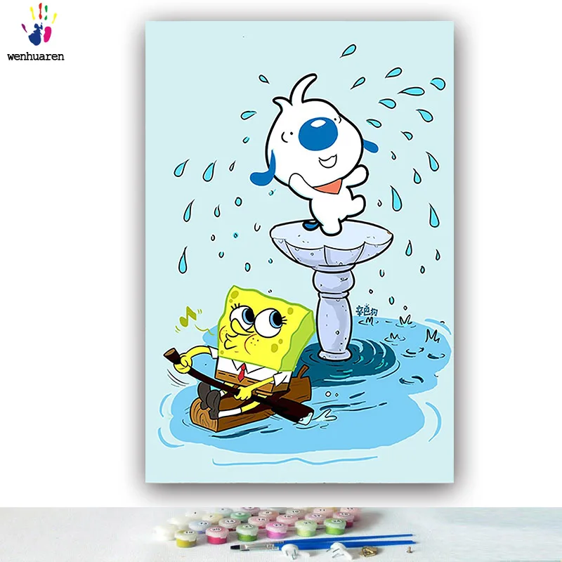 Сделай Сам картинки для раскраски по номерам с желтыми красками прямоугольная