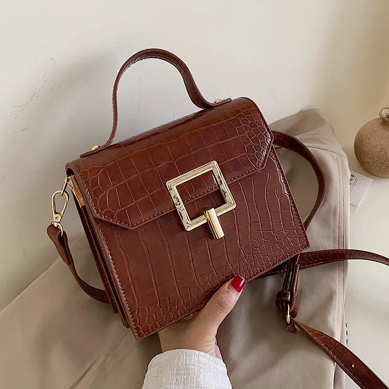 Stone Pattern PU Leather Crossbody Bags For Women fashion Luxury Quality Sac a Main Messenger Bag Lady Designer Handbags Totes | Багаж и