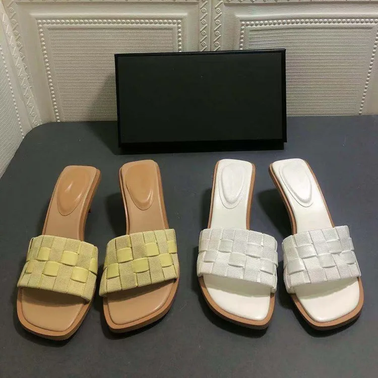 

Thin Heels High-Heeled Shoes Lady Square Toe Woman's Slippers Slides Med 2021 Scandals Rome Microfiber Rubber PU Shoes Slippers