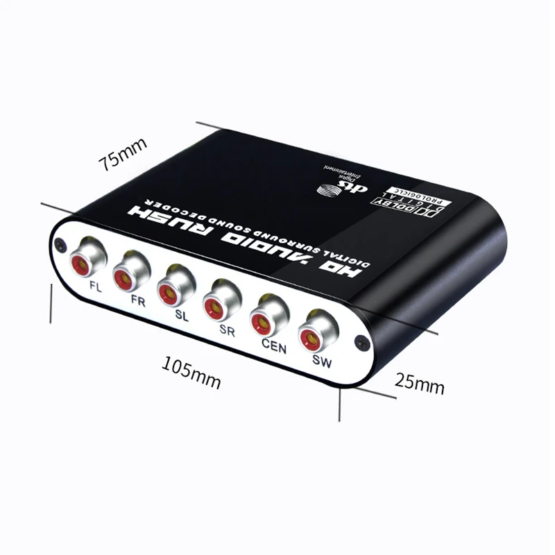 5.1CH o Rush цифровой звуковой декодер преобразователь-оптический SPDIF/коаксиальный