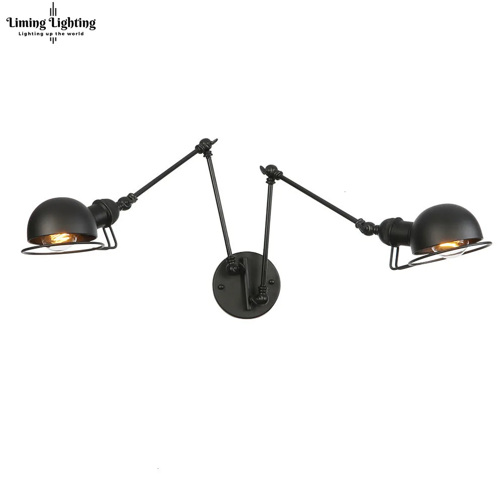 Ретро светодиодный скандинавский Лофт Промышленный регулируемый длинный поворотный кронштейн настенный светильник винтажная лампа Эдисона Wandlamp огни Lampen бра