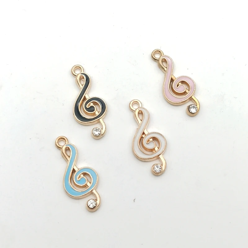 

10pcs Charms Musical Note color Dripping oil Tibetan Bronze Silver Color Pendants Antique Jewelry Making DIY Handmade Craft