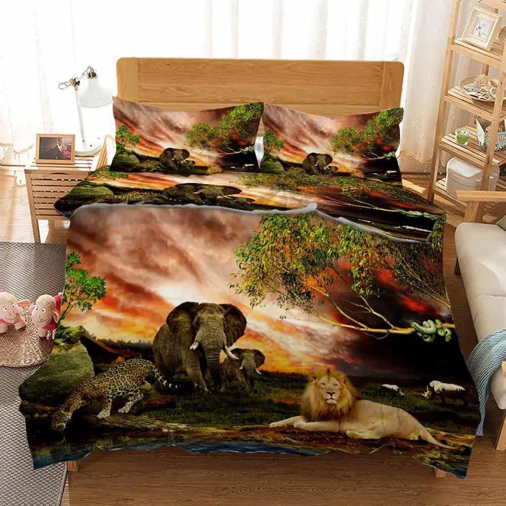 Дикие животные зебра и жираф постельные принадлежности одеяло пододеяльник