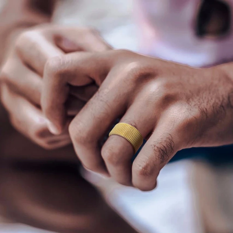 Мужская Современная сетка из нержавеющей стали кольцо сетки для мужчин и женщин