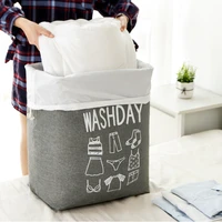 75l large laundry basket foldable cloth storage laundry hamper with drawstring cover water proof linen toy clothes storage bin