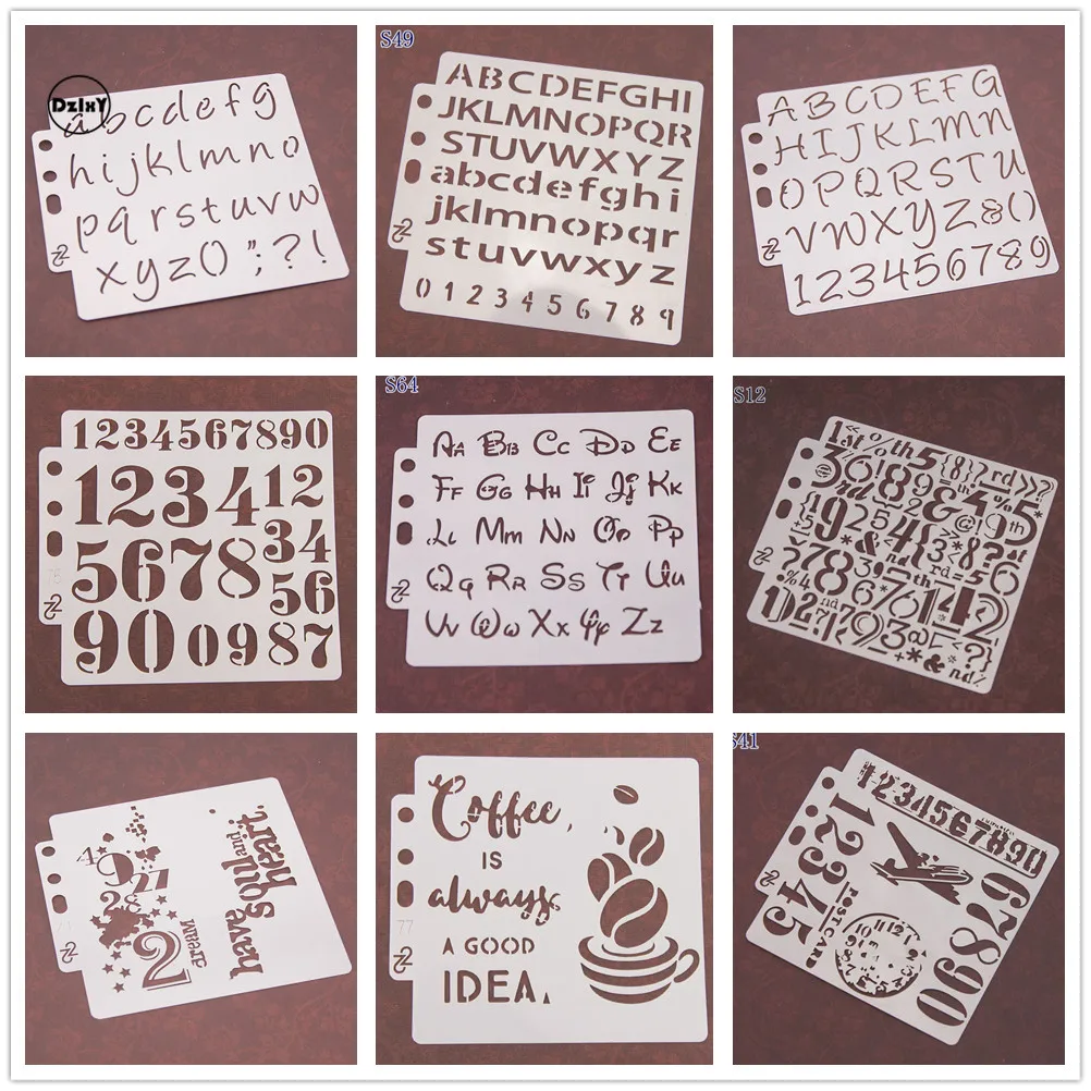(26 стилей на выбор) буквы цифровые трафареты картина тиснение сделай сам