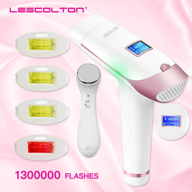 Lescolton 4в1 IPL лазерная эпиляция 1300000 импульсов Эпилятор с ЖК-дисплеем машинка для постоянного бикини триммер электрический depilador