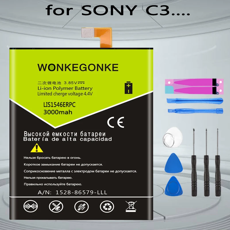 WONKEGONKE LIS1546ERPC Батарея для sony Xperia C3 T3 S55T S55U D2502 D2533 M50W D5103 Батарея|Аккумуляторы