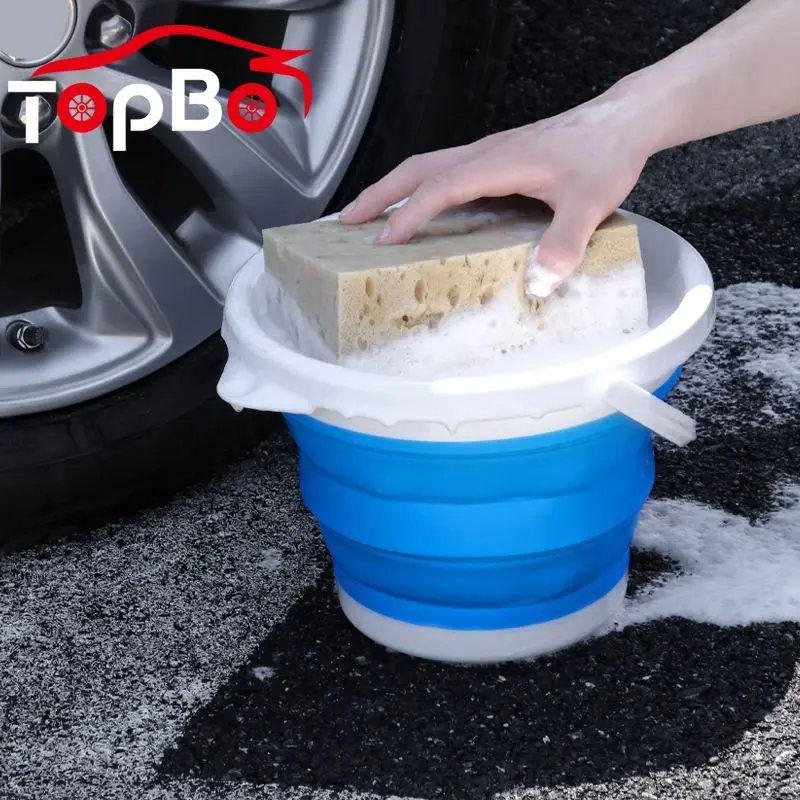 

10L/5L/3L Portable Silicone Folding Bucket Collapsible Buckets Lid Car Washing Pail Outdoor Car Water Storage Tank Save Space