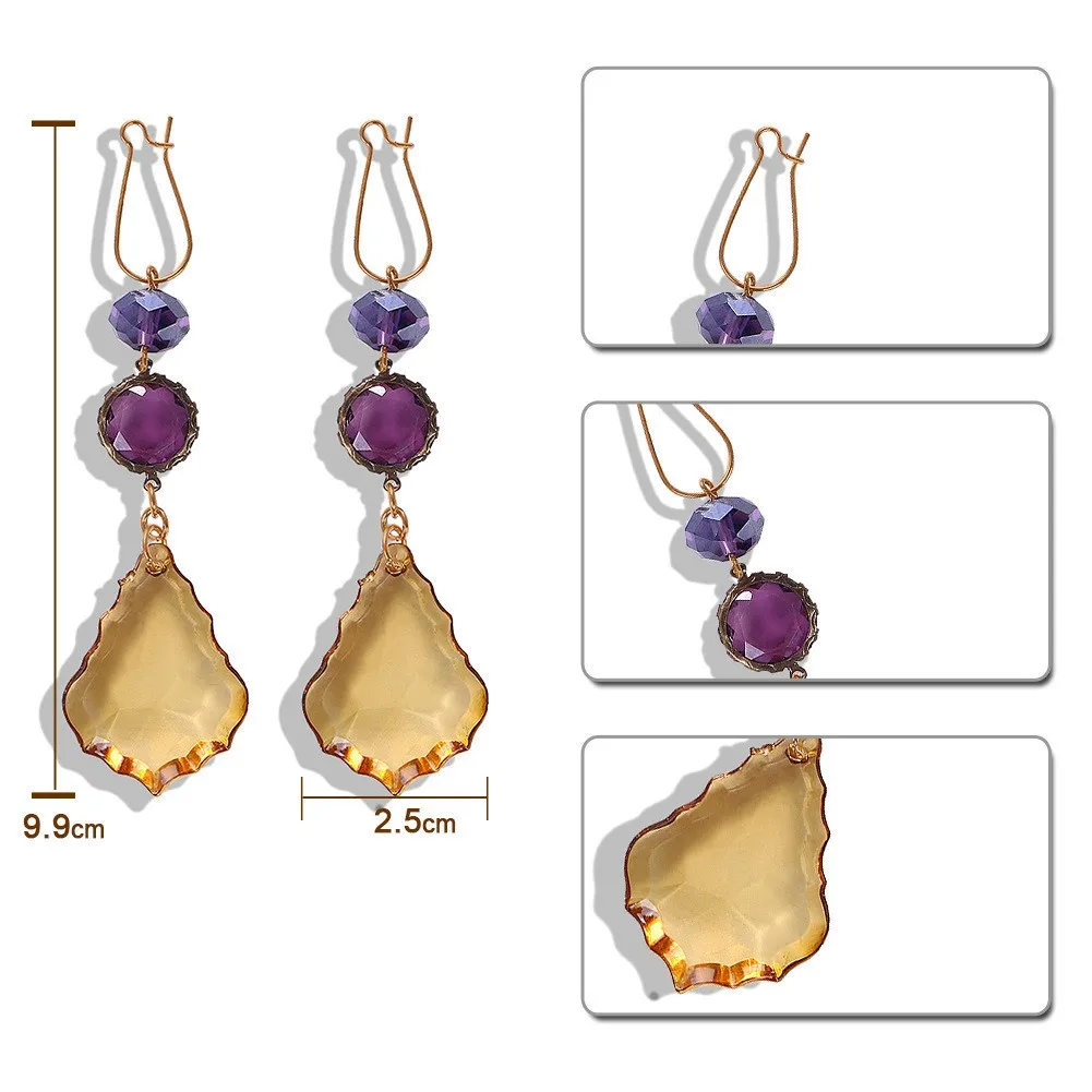 Геометрические длинные висячие серьги с кисточками для женщин Bijoux фиолетовый
