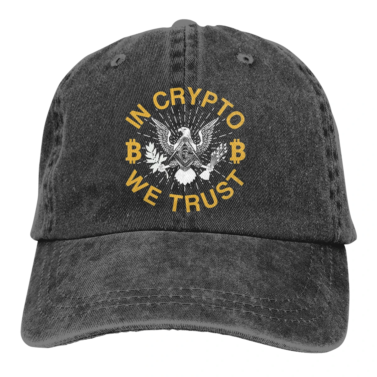 

Pure Color Dad Hats IN CRYPTO WE TRUST Eagle Women's Hat Sun Visor Baseball Caps Bitcoin Crypto Miners Meme Peaked Cap