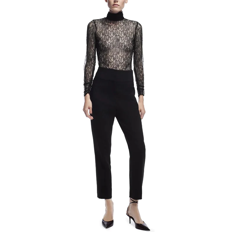 

Casual Autumn High Waist Black Trousers Women Slim Skinny Pencil Pants Female Offie Pants