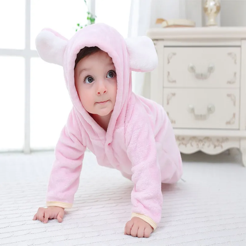 Детские комбинезоны зимние теплые фланелевые флисовые с длинным рукавом для