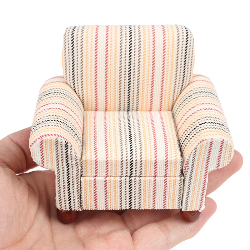 

3pcs/set 1:12 Dollhouse Miniature End Table Sofa Set Doll House Living Room Bedroom Decor