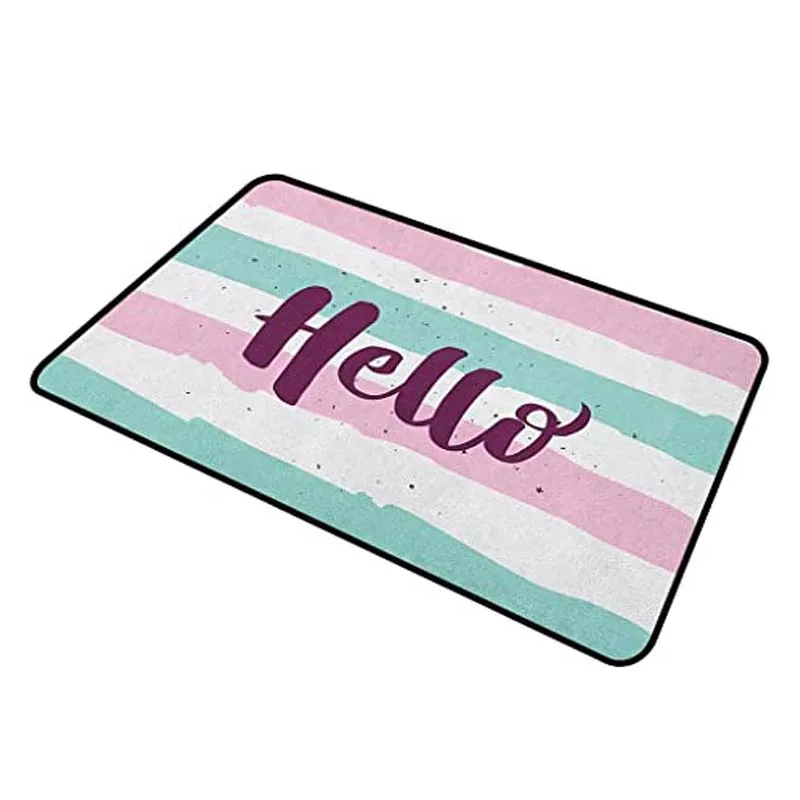 Добро пожаловать коврики мягкие пастельные цветные линии с каллиграфическим