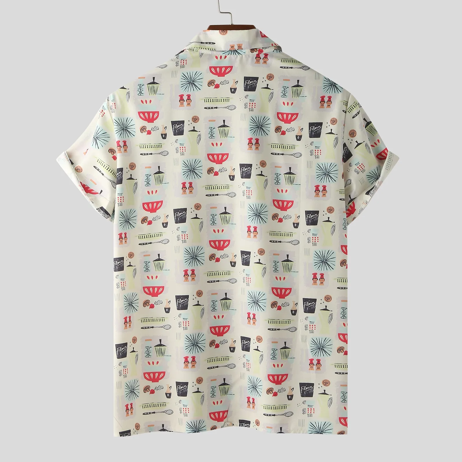 

Mens Summer Floral Shirt Blouse Short Sleeve Printed Top With Button Loose Casual Shirts Blouse Dropshipping