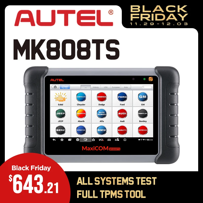 AUTEL MaxiCOM MK808TS MX808TS TPMS диагностический инструмент считыватель кодов TPMS программист OBD2 сканер MaxiCOM MK808 MX808+ MaxiTPMS TS601