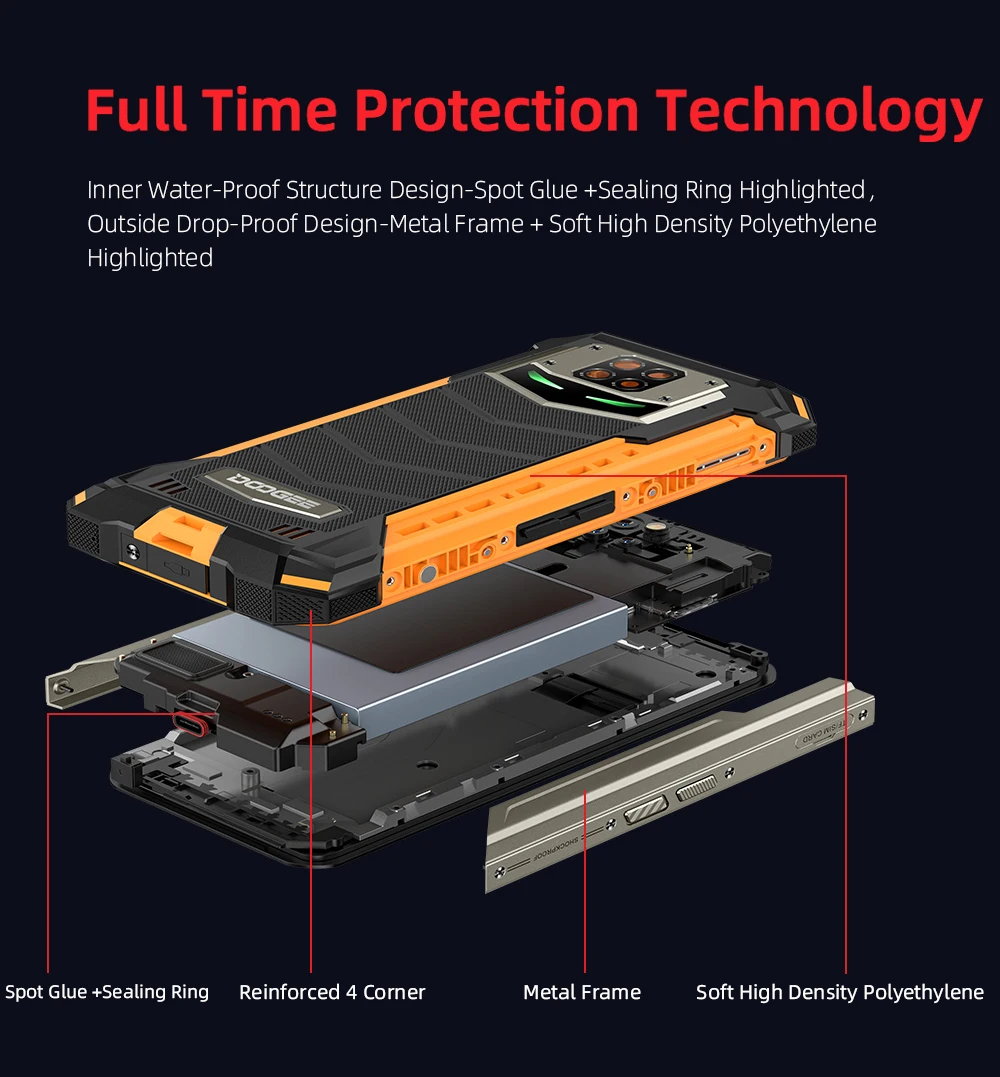 Смартфон DOOGEE S88 Pro защищенный IP68/IP69K 10000 мАч Android 10 Helio P70 восемь ядер 6 ГБ + 128 Гб NFC |
