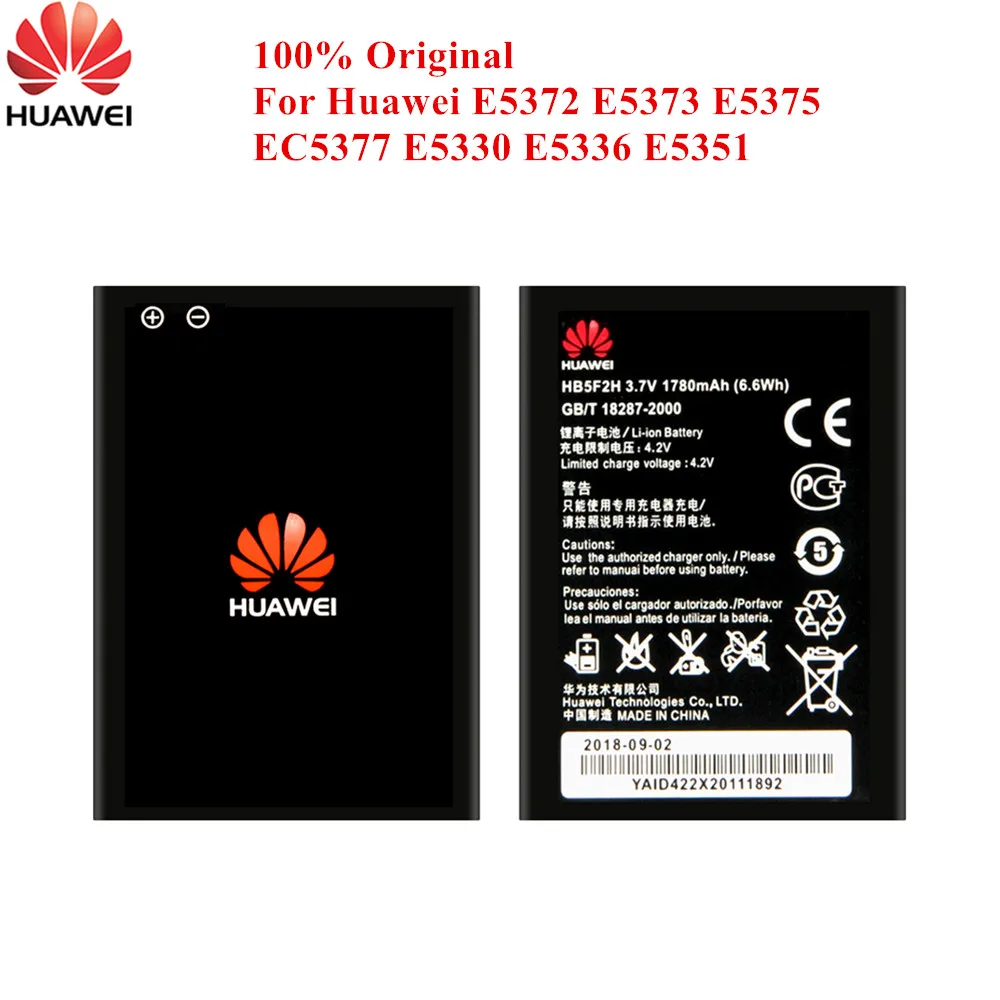 Аккумулятор HB5F2H 100% оригинальный для Huawei E5372 E5373 E5375 EC5377 E5330 E5336 E5351 E5356 E5356S 2 1780 мАч|Аккумуляторы мобильных