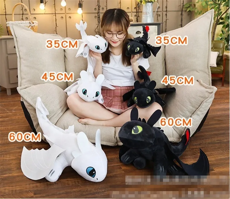 How To Train Your Dragon 3 Cartoon Plush Dolls Night Fury Light Toothless Stuffed Doll Children Kids Toys | Игрушки и хобби