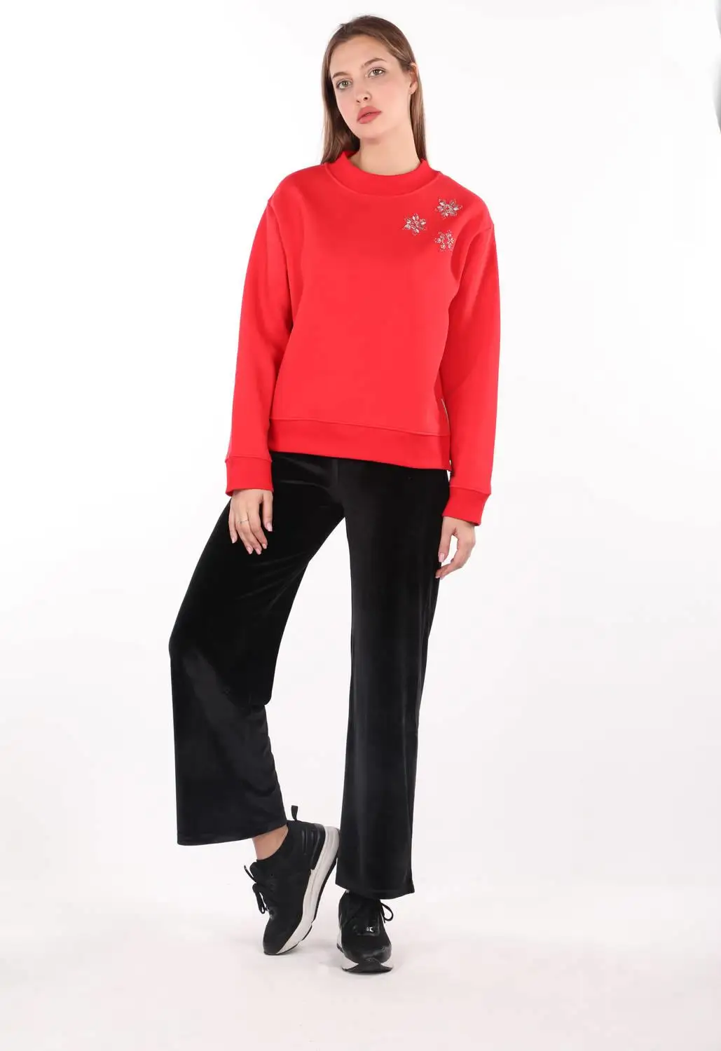 

Markapia Fermuar Detayl Krmz Kadn Sweatshirt