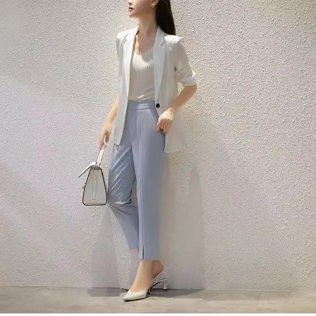 

2021 New Fashion Designer Brand Autumn Women Blazer Casual Button Slim Fit Long Sleeve Suit Top Blazer Outer Plus Size Jacket