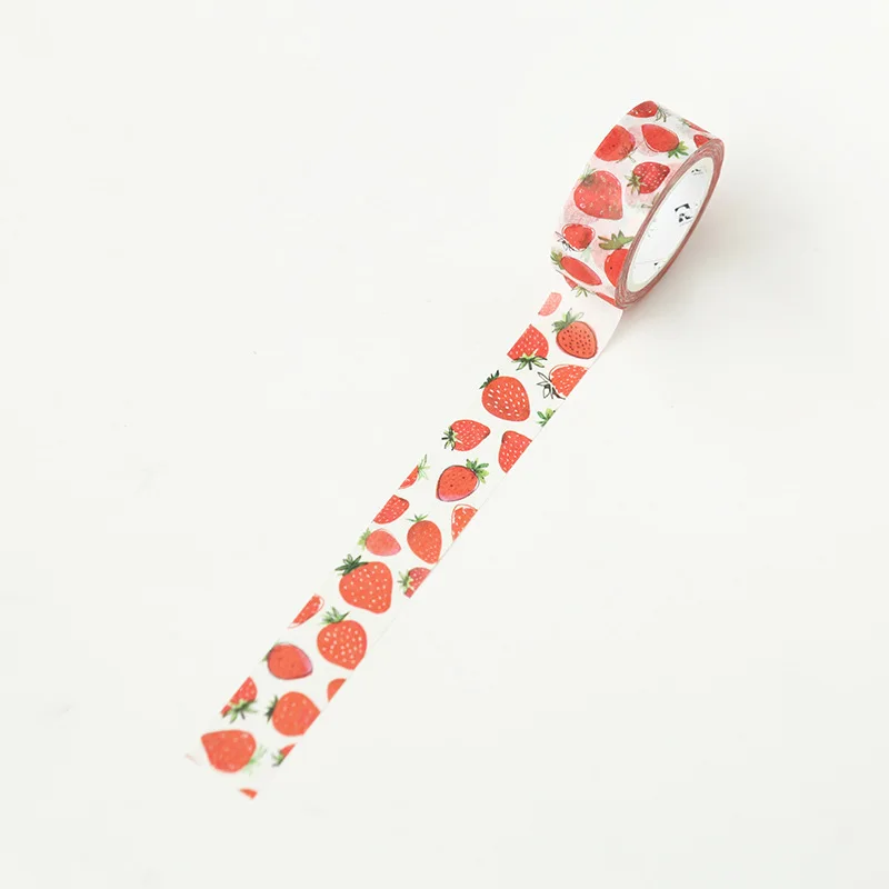 

1 Roll Sweet Strawberry Paper Decorative Tape Diary Notebook Sticker Decoration 7 Meters Long