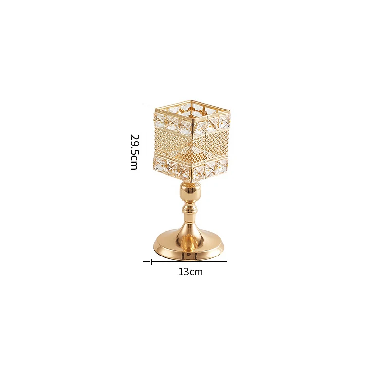 gold small Хрустальные подсвечники для чайника из металлического стекла свадебные подсвечники стол центральный вечерние рождественские украшения на Хэллоуин для дома - Цвет: gold small