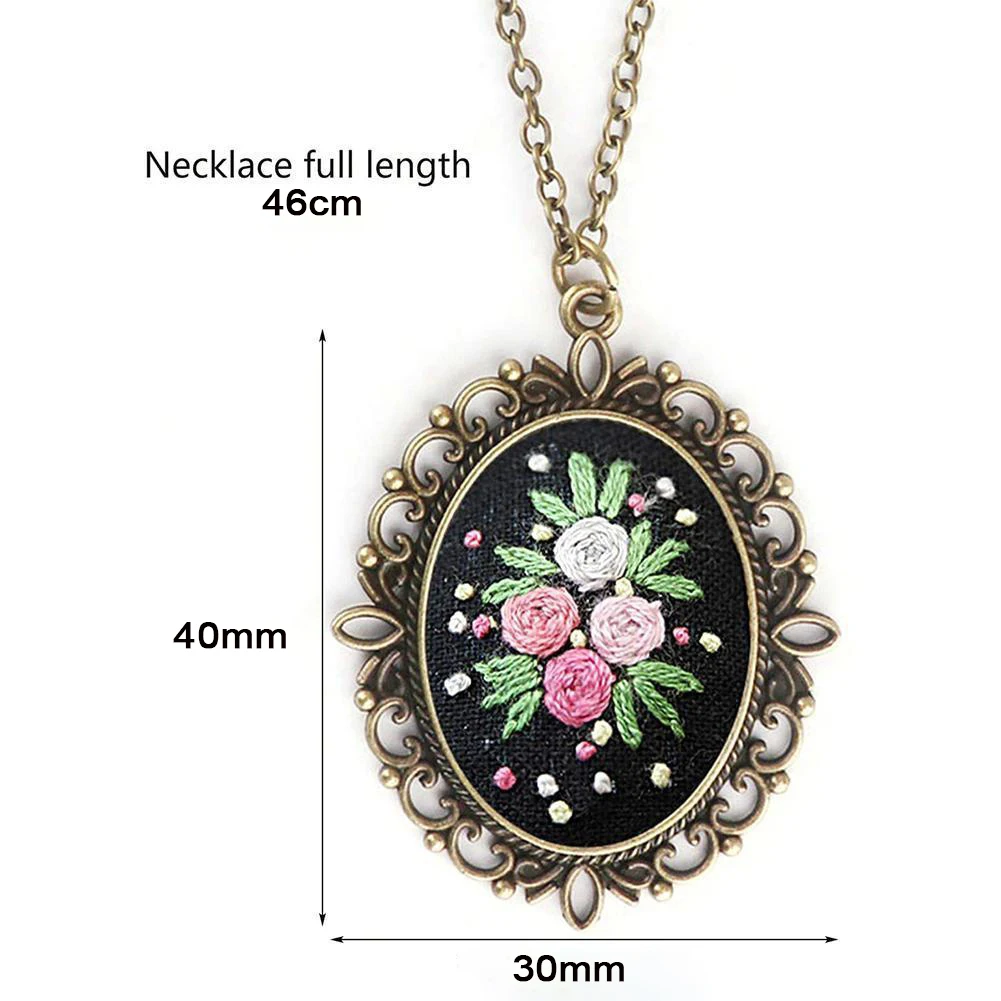 Набор для вышивки сделай сам ожерелье с кулоном Цветочная вышивка наборы