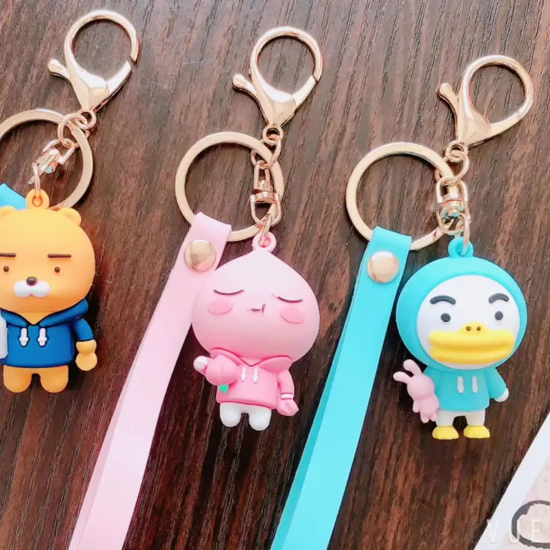 

Fart Peach Cute Cartoon Pvc Soft Keychain Glue Korean Doll Key Chain Pendant Animation Doll Bag Car Pendant Keyring