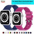 Силиконовый ремешок для Apple watch band 44 мм 40 мм iwatch 38 мм42 мм, Воздухопроницаемый браслет с ромбовидным узором, Apple watch series 6 5 4 3 SE