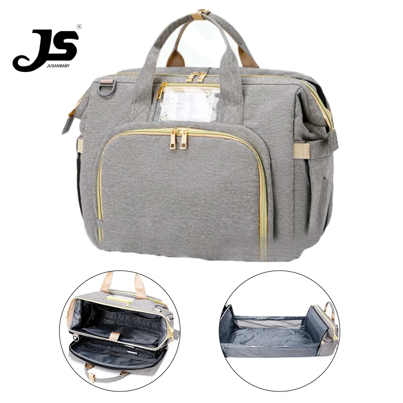 Jusanbaby  Diaper bag diaper bag foldable mommy bag portable mommy bag multifunctional large-capacity mommy bag 3 in 1 mommy bag