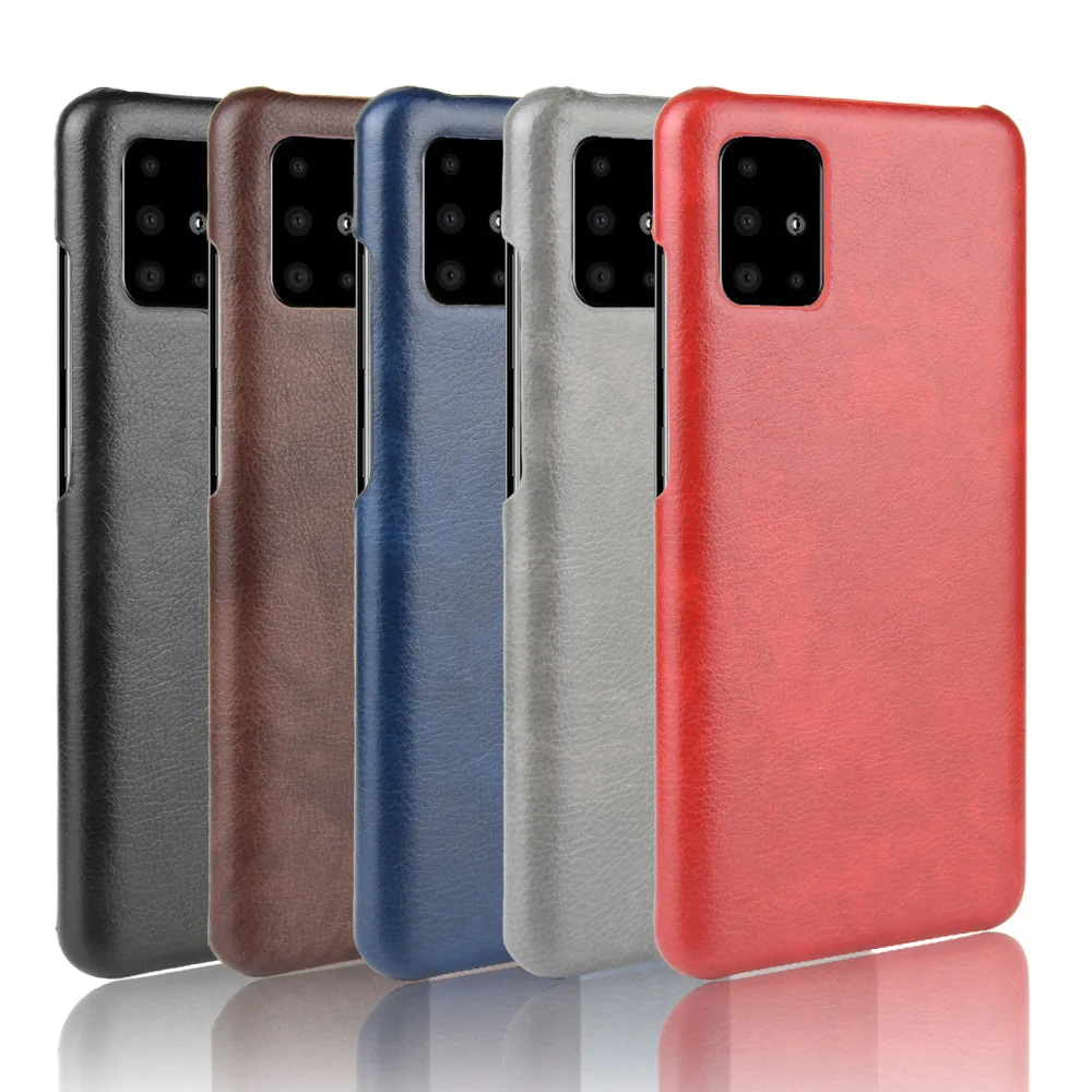 Ультратонкий чехол из зернистой кожи для Samsung A12 A52 A102 A72 A32 A51 A71 S21 ультра S20 FE A70 A50 A42