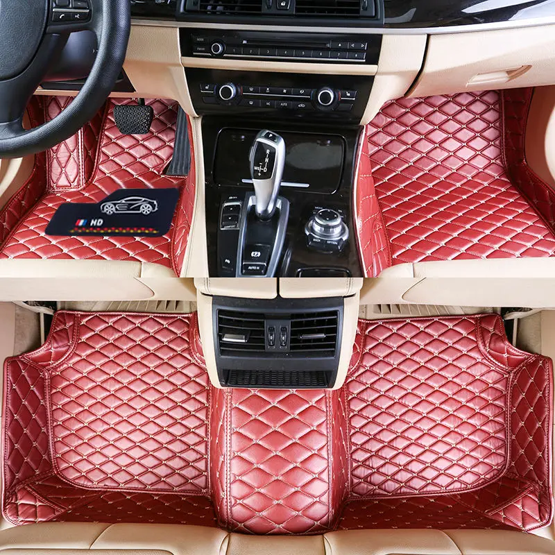 

2021 Custom car carpet, environmental protection material, leather, waterproof, suitable for large models and 3-piece, full set