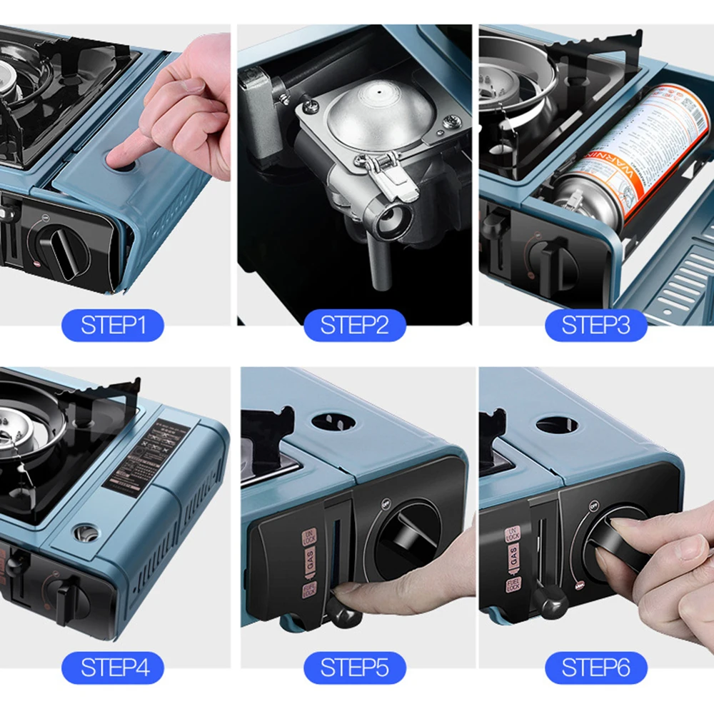 

Outdoor Portable Cassette Gas Stove Windproof Wild Gas Barbecue Camping Hiking Travel Cooker Applicable Grill Dual Stove 3 Types