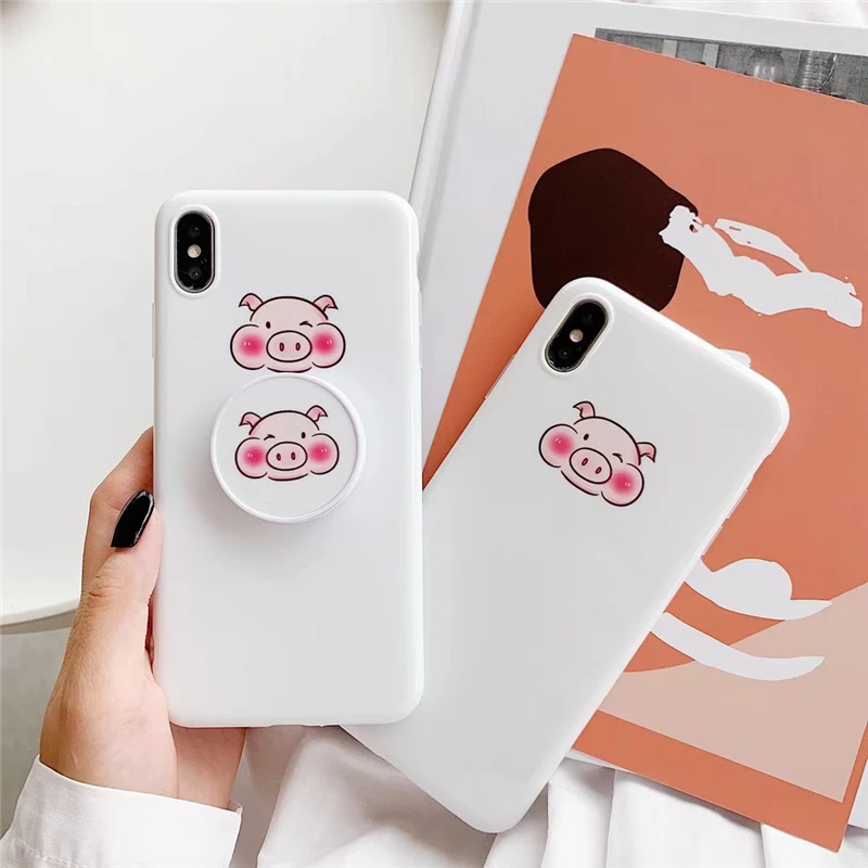 Милый розовый чехол для телефона с динозавром для iphone 11pro max 7 8 Plus, мягкий чехол IMD Для iphone X, задняя крышка, чехол с кольцом