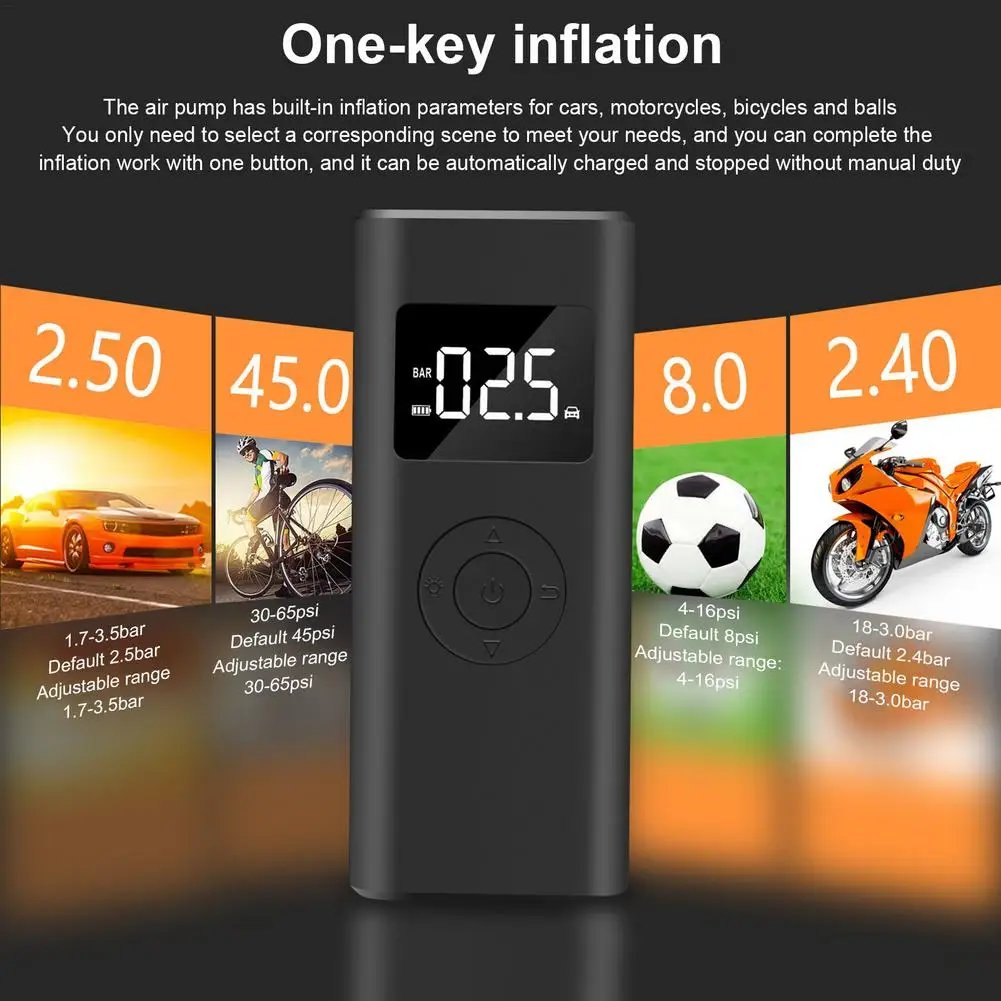 handheld cordless car tire inflator pump portable emergency phone power bank led lighting car accessories for tyre ball free global shipping