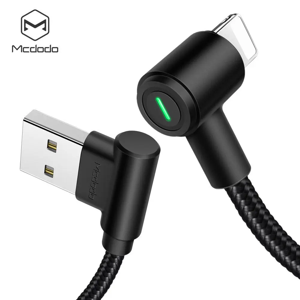 90 градусов USB кабель для iphone Mcdodo Быстрая Зарядка Синхронизация данных 11X8 7 6 5 6s Plus