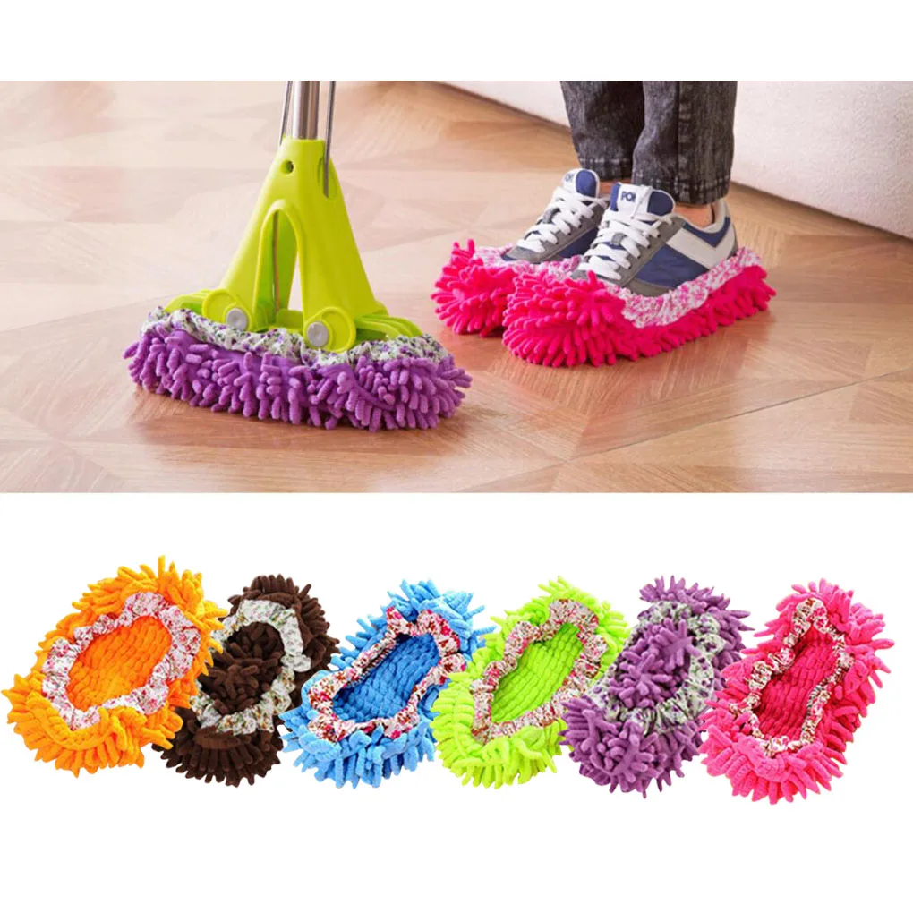 

2pcs Floor Mopping Shoe Cover Floor Mopper Slipper Home Floor Cleaner Cleaning Reusable Floor Mopping Shoe Cover