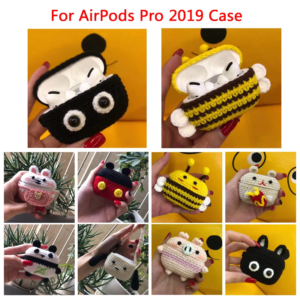 Для AirPods Pro Чехол 2019 ручной работы Вязанные плюшевые противоударные легкие