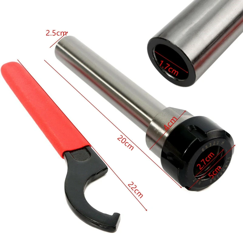 

C25 ER32 150L Collet Chuck Straight Shank + Extension Rod Wrench Set CNC Cutter